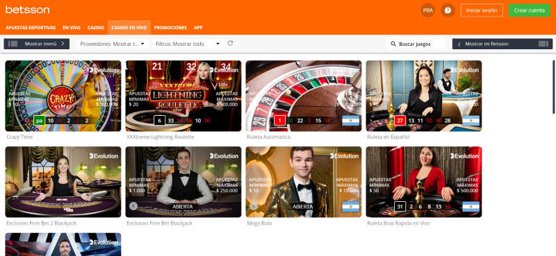 Betsson Argentina Casino Online: Juegos de Casino en Vivo