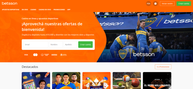Betsson Argentina Casino Online: Página de Inicio